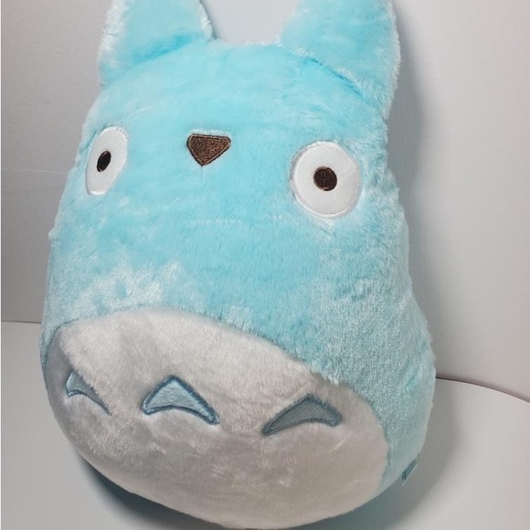 Large Blue Totoro Plush - Throw Accent Pillow - Anime Kawaii Decor Cushion - New - Picture 3 of 6